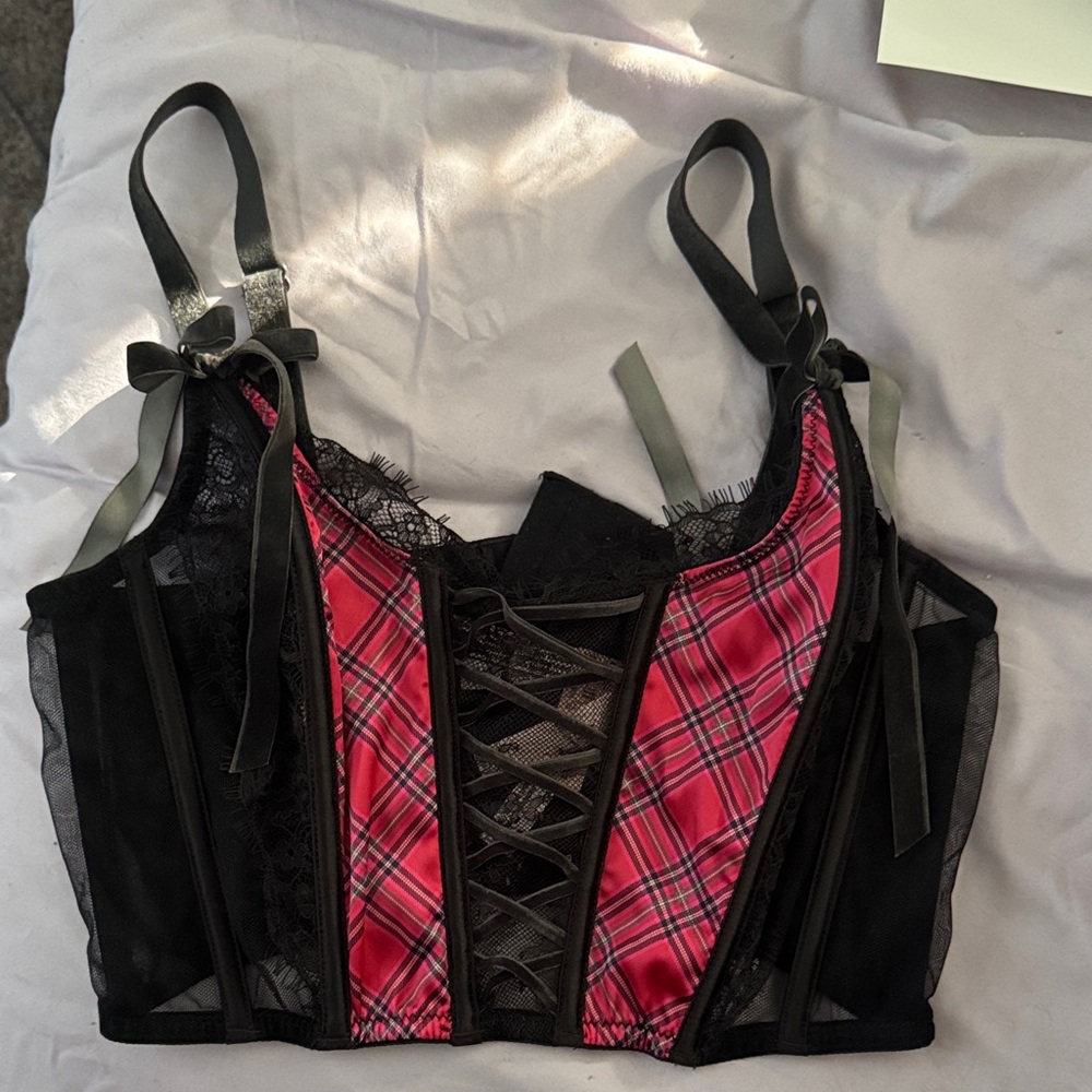 VS Plaid Corset Bralette